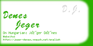 denes jeger business card